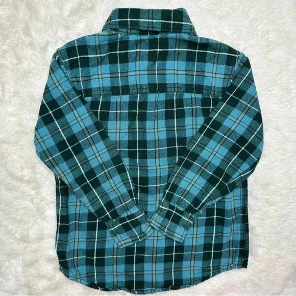 Carter’s Button Up Shirt Collared Plaid  Green & Black Size 4T - Picture 11 of 16